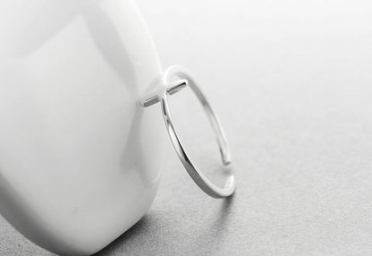 Bague croix minimaliste en argent sterling 925