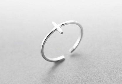 Bague croix minimaliste en argent sterling 925