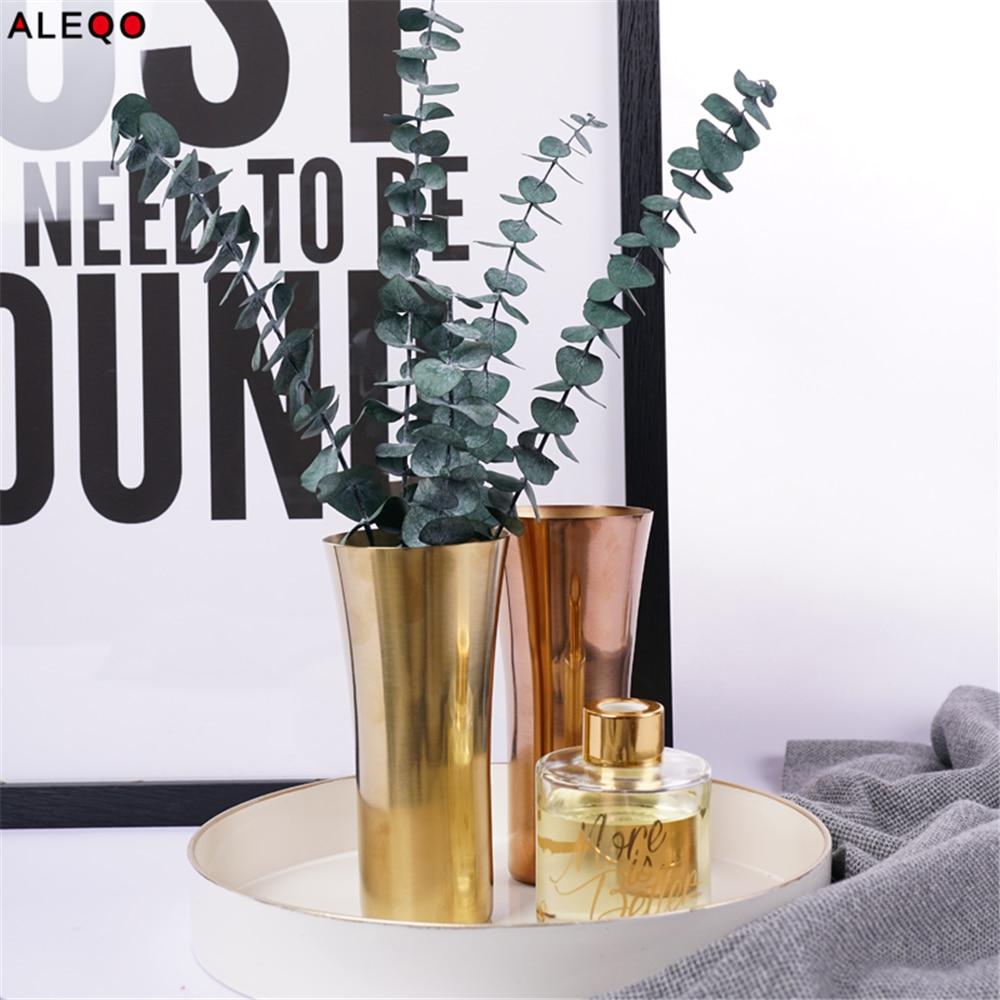 Nordic Style Rose Gold and Brass Vase