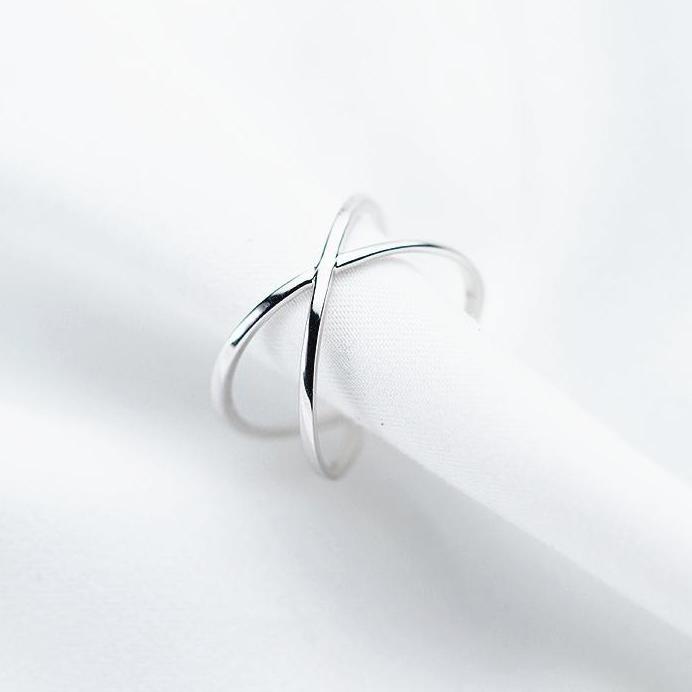 Bague minimaliste ouverte en argent sterling 925