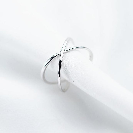 Bague minimaliste ouverte en argent sterling 925