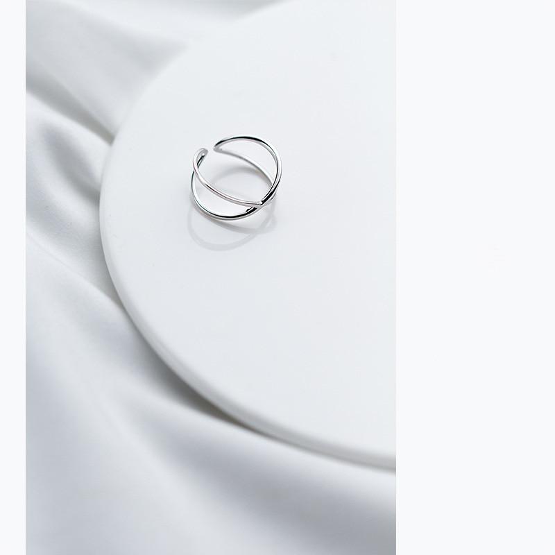 Bague minimaliste ouverte en argent sterling 925