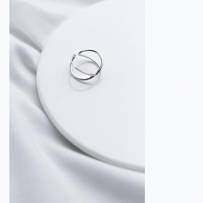 Bague minimaliste ouverte en argent sterling 925