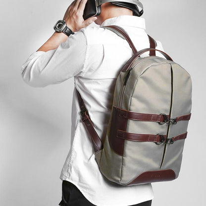 Sac à dos et sac pour ordinateur portable en toile imperméable minimaliste de style urbain