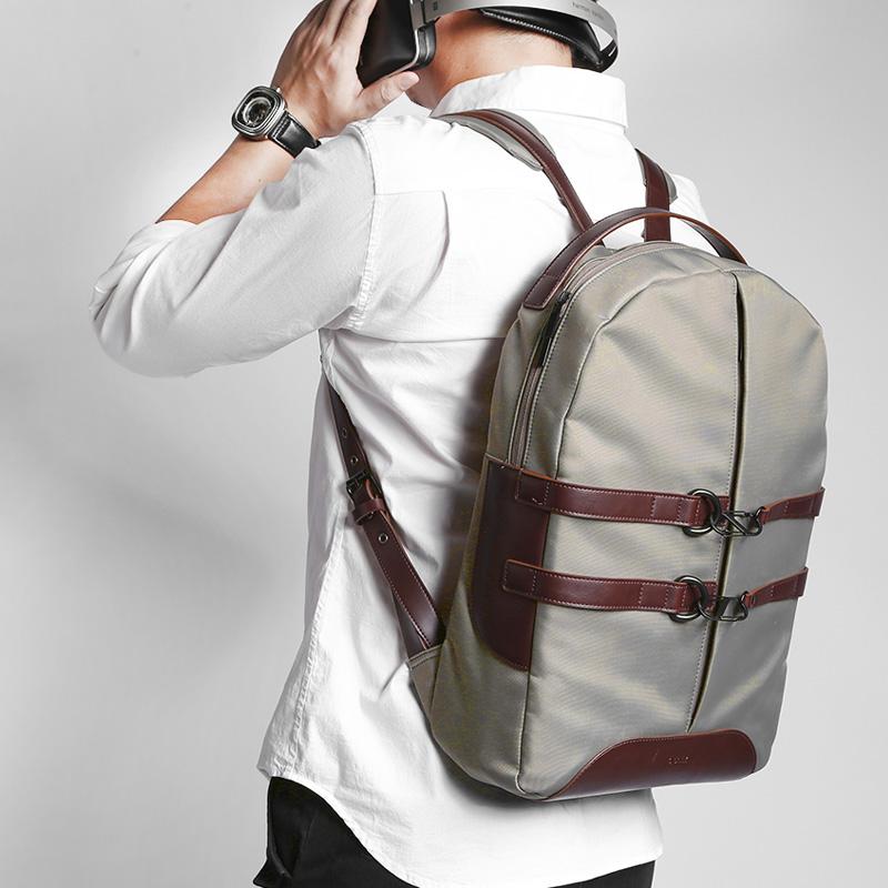 Minimal Street Style Canvas Waterproof Backpack and Laptop Bag