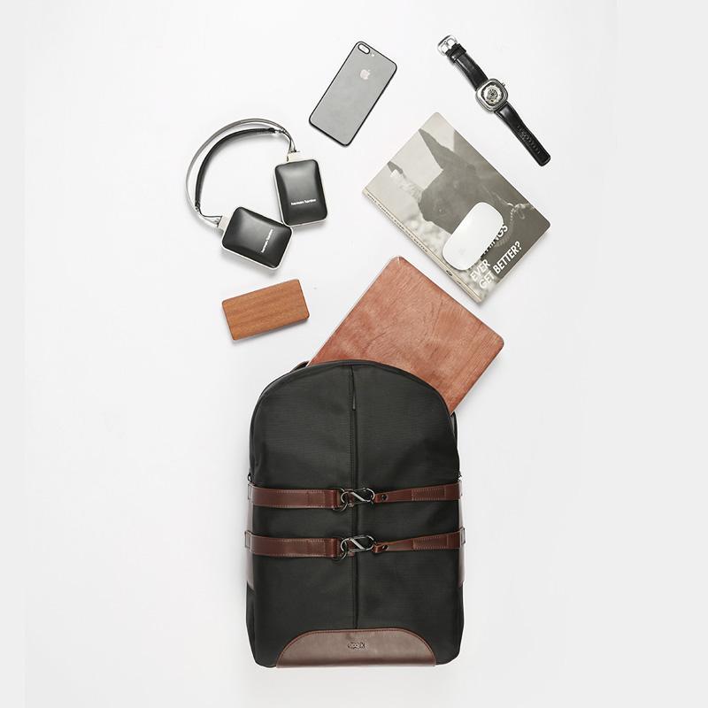 Sac à dos et sac pour ordinateur portable en toile imperméable minimaliste de style urbain