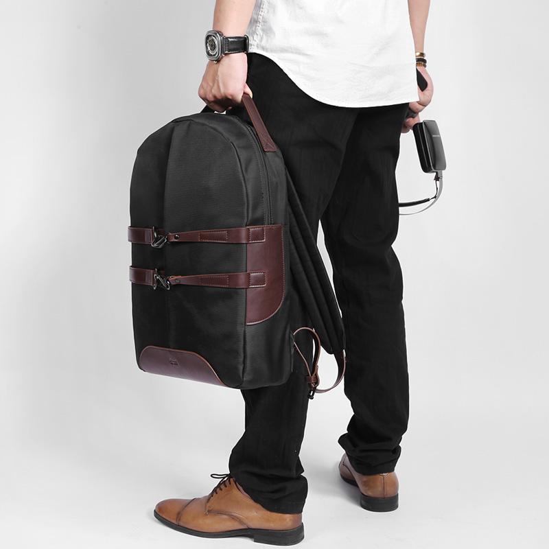 Minimal Street Style Canvas Waterproof Backpack and Laptop Bag