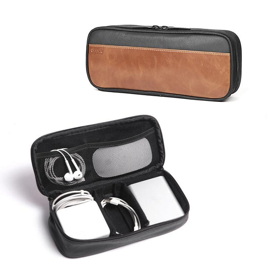 PU Leather and Canvas Storage and Accessory Bag