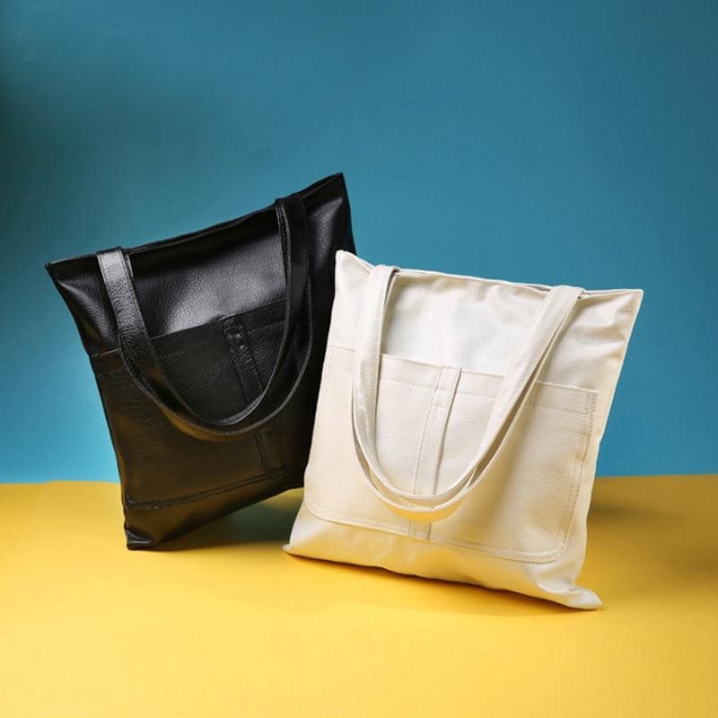 Minimalist PU Leather Shoulder Bag and Tote Bag