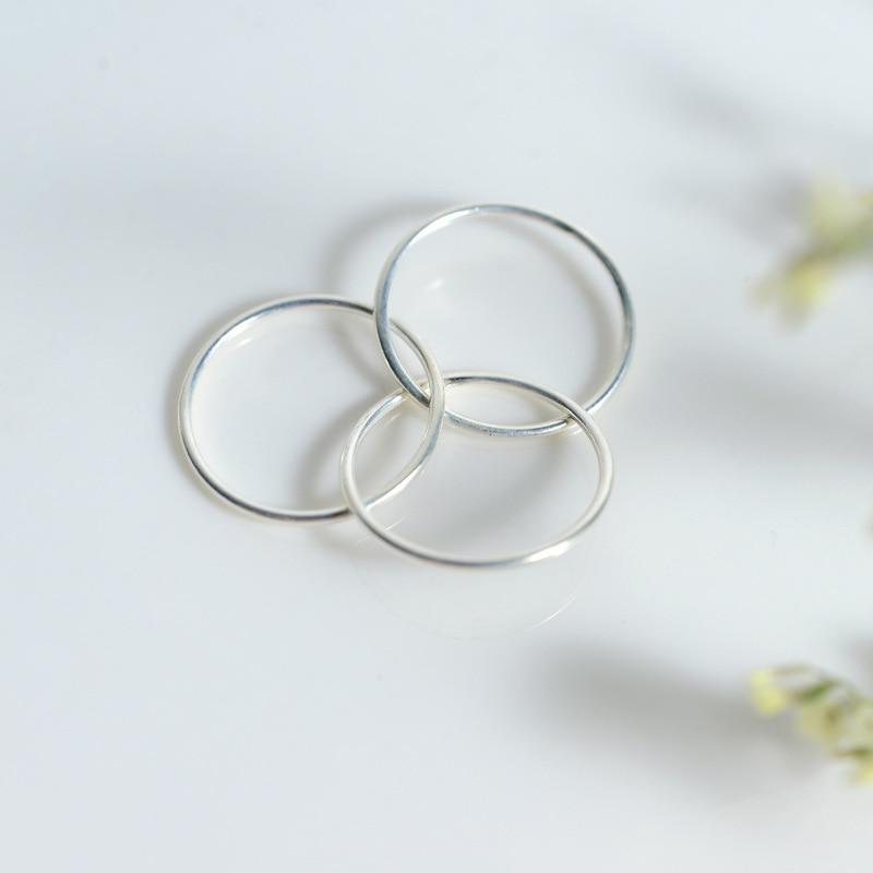 Minimalist 925 Sterling Silver Three Overlapping Rings