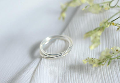 Minimalist 925 Sterling Silver Three Overlapping Rings