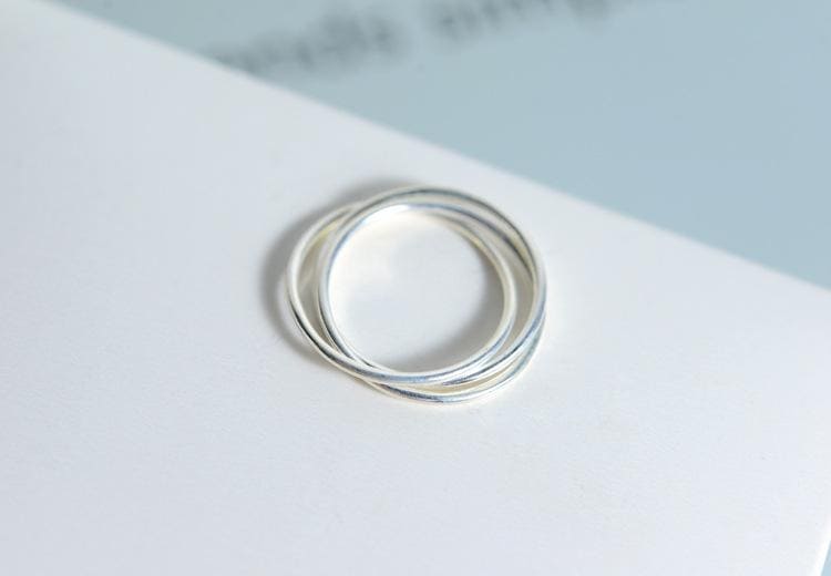 Minimalist 925 Sterling Silver Three Overlapping Rings