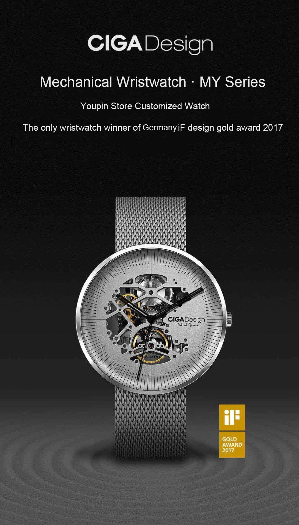Montre mécanique minimaliste creuse iF Design Gold Award
