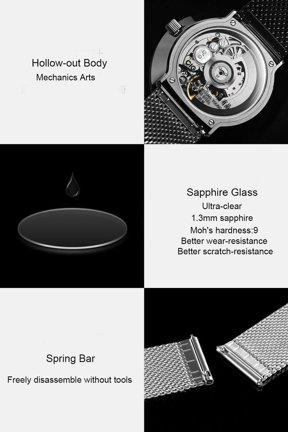 iF Design Gold Award Hollow Minimalist Mechanical Watch