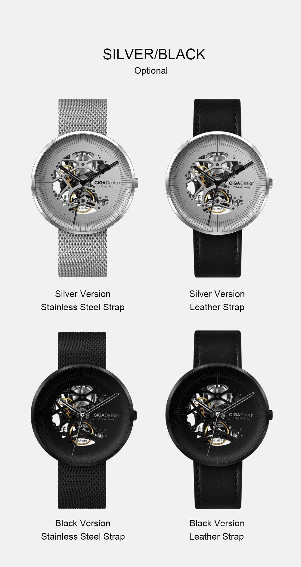Montre mécanique minimaliste creuse iF Design Gold Award