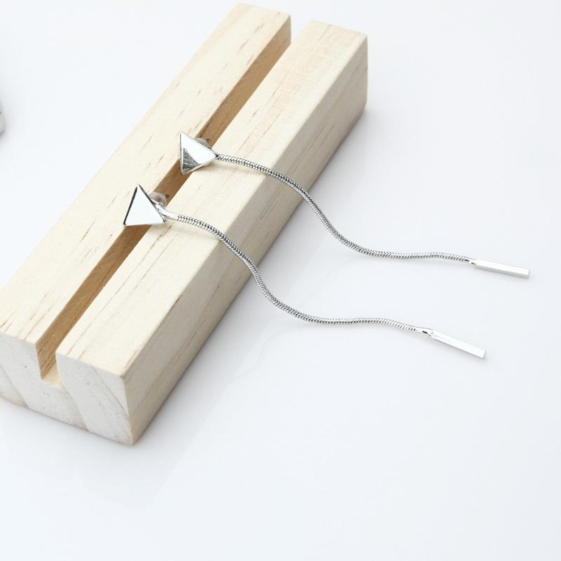Boucles d'oreilles pendantes minimalistes modernes en forme de triangle et de tige