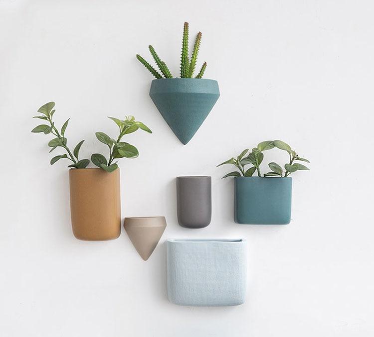 Modern Ceramic Wall Mounted Plant Vases