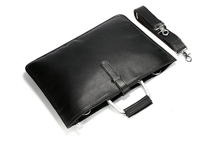 Sac de travail portefeuille de données Crazy Horse en cuir véritable pour homme, porte-documents à bandoulière simple, mallette d'affaires, trousse de documents fine