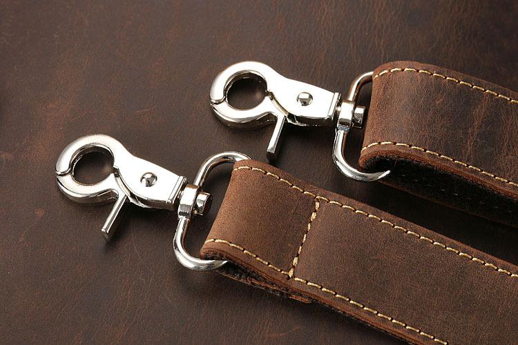 Sac de travail portefeuille de données Crazy Horse en cuir véritable pour homme, porte-documents à bandoulière simple, mallette d'affaires, trousse de documents fine