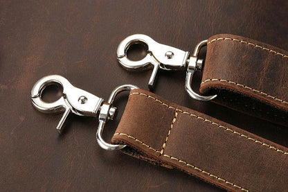 Sac de travail portefeuille de données Crazy Horse en cuir véritable pour homme, porte-documents à bandoulière simple, mallette d'affaires, trousse de documents fine