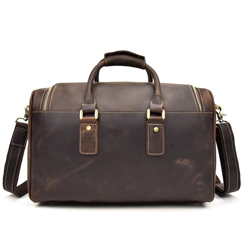 Genuine Leather Overnight Tote Travel Bag