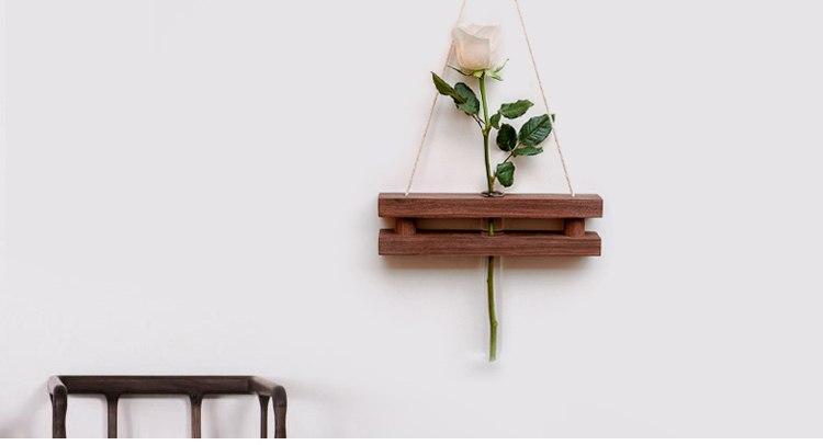 Wood Hydroponic Wall Plant Vase