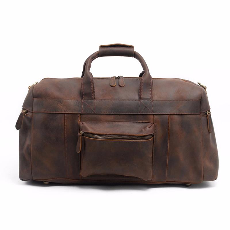 Crazy Horse Genuine Leather Weekend Travel Bag | Leather Weekend Duffel Bag