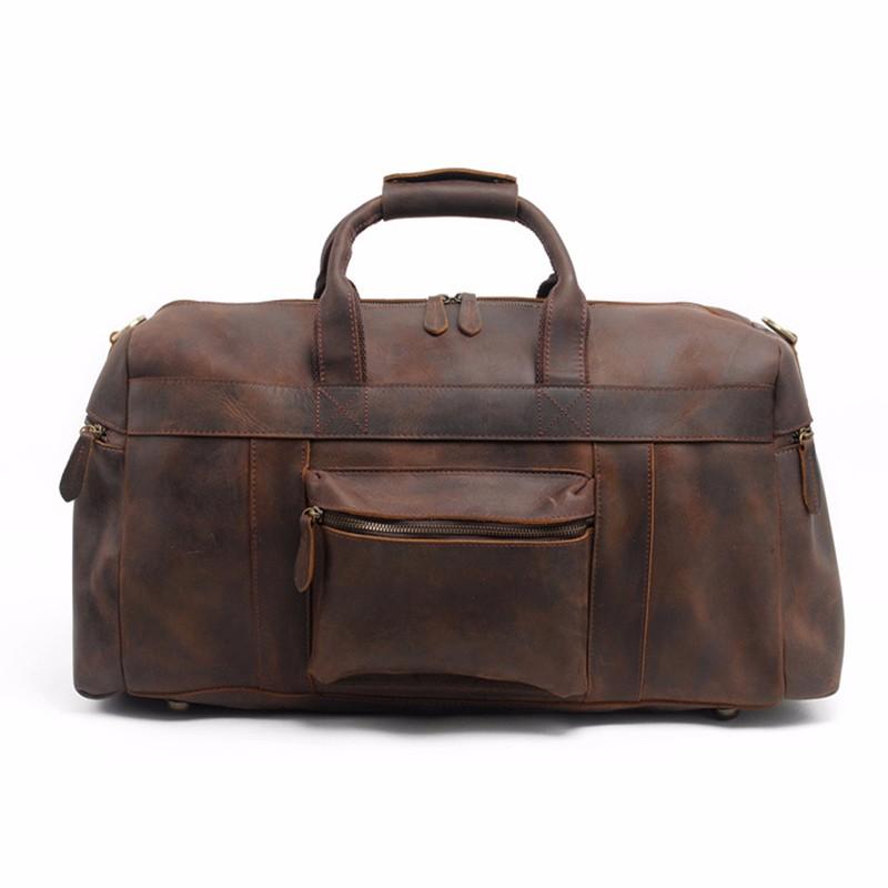 Crazy Horse Genuine Leather Weekend Travel Bag | Leather Weekend Duffel Bag