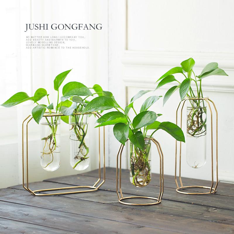 Minimalist Rose Gold Wire Decorative Plant Vases