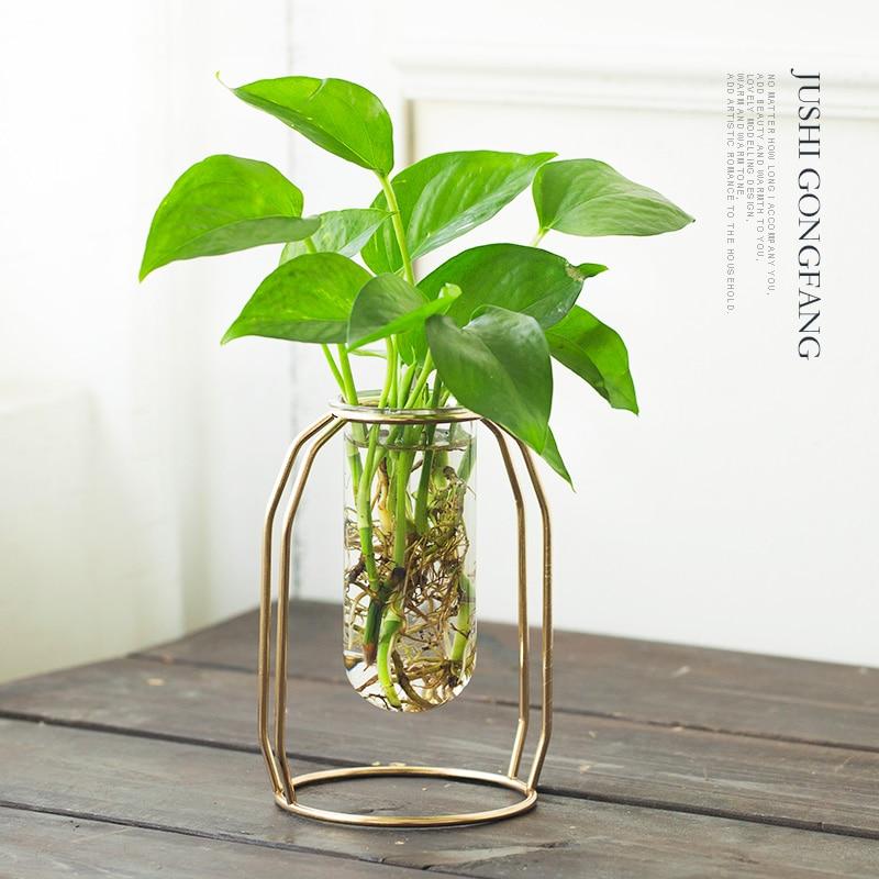 Minimalist Rose Gold Wire Decorative Plant Vases