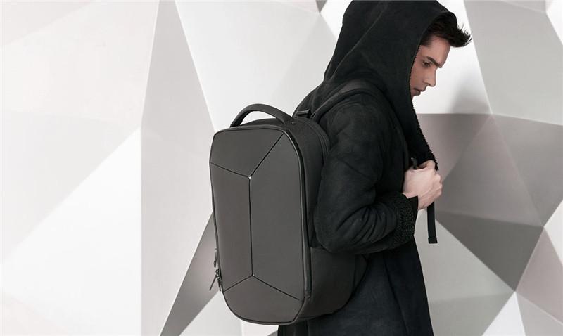Sac à dos rigide géométrique inspiré de l'origami de 15,6 pouces