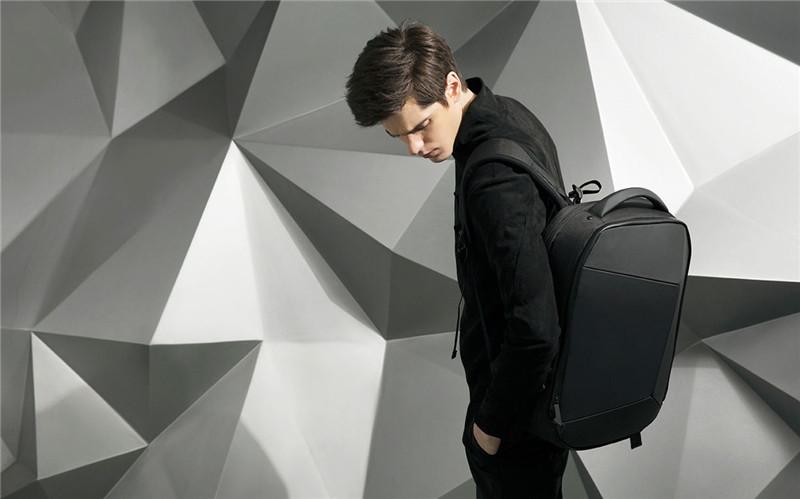 Sac à dos rigide géométrique inspiré de l'origami de 15,6 pouces