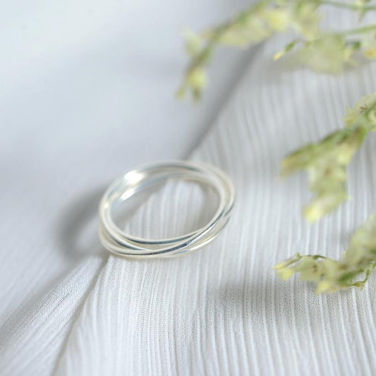 Minimalist 925 Sterling Silver Three Overlapping Rings