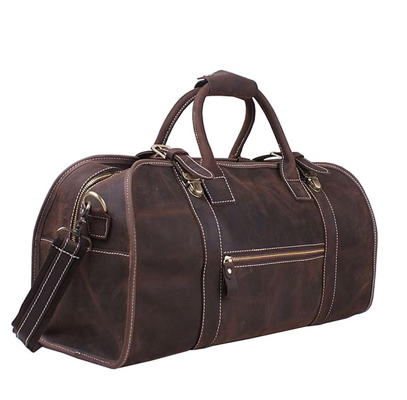 Cowhide Genuine Leather Travel Duffel Bag and Travel Bag