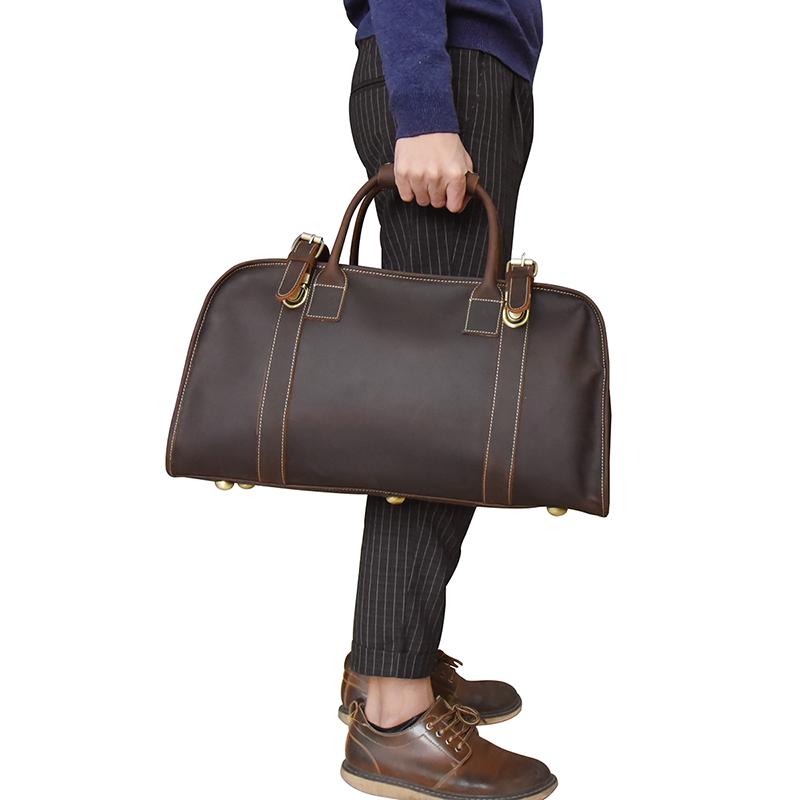 Cowhide Genuine Leather Travel Duffel Bag and Travel Bag