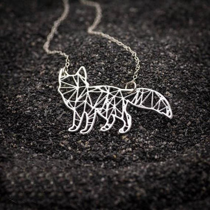Geometric Origami Inspired Fox Necklace