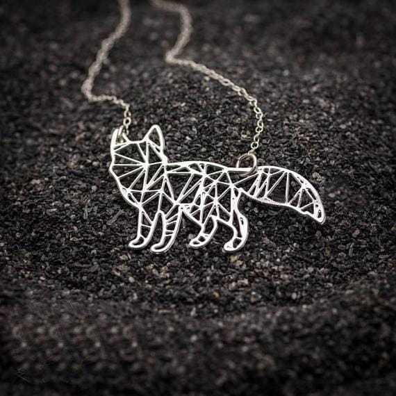 Geometric Origami Inspired Fox Necklace