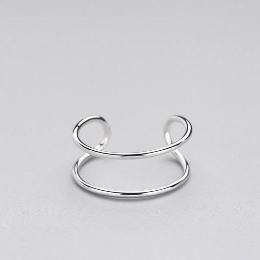 Minimalist Double Loop Ring | 925 Sterling Silver Ring