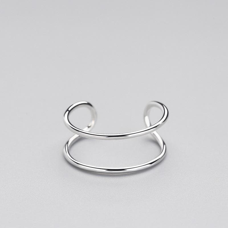 Minimalist Double Loop Ring | 925 Sterling Silver Ring