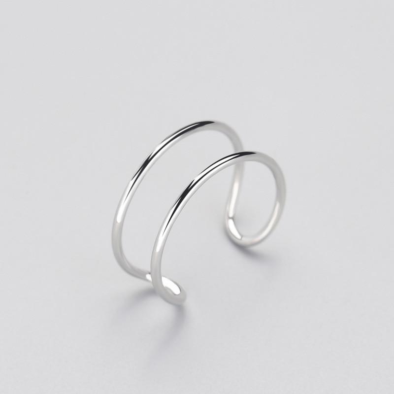 Minimalist Double Loop Ring | 925 Sterling Silver Ring