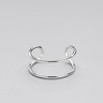 Minimalist Double Loop Ring | 925 Sterling Silver Ring
