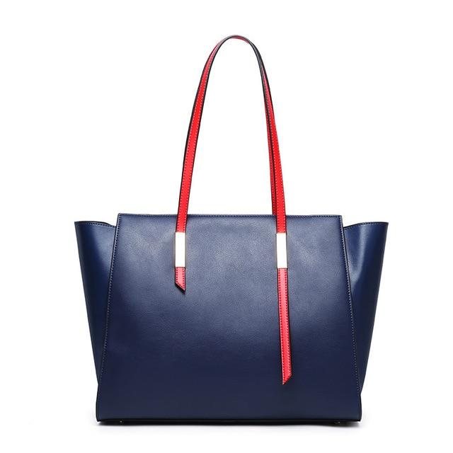 Sac à main et sac à bandoulière asymétrique moderne en cuir véritable