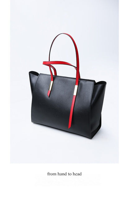 Sac à main et sac à bandoulière asymétrique moderne en cuir véritable