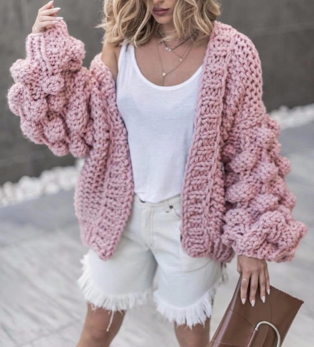 Cardigan en maille super épaisse | Pull en maille épaisse