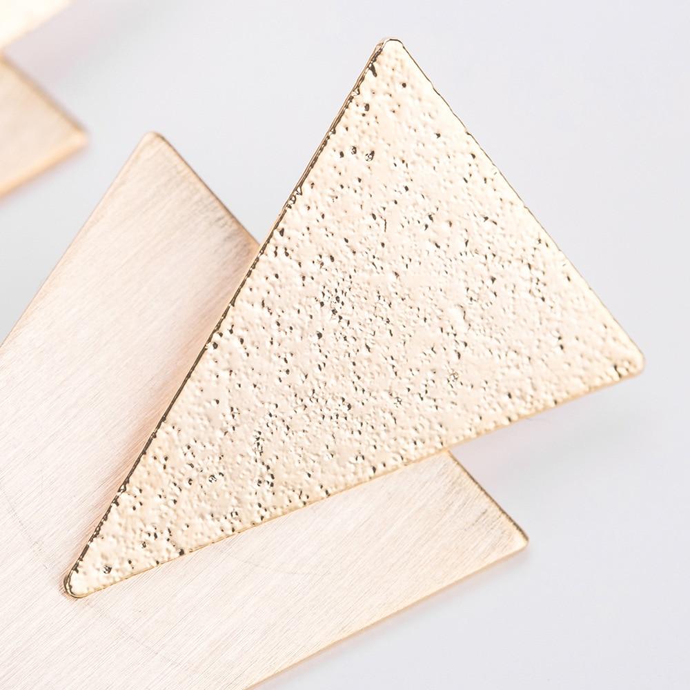 Boucles d'oreilles géométriques à double triangle solide