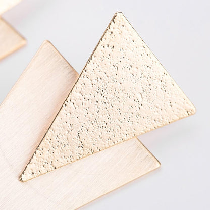 Boucles d'oreilles géométriques à double triangle solide