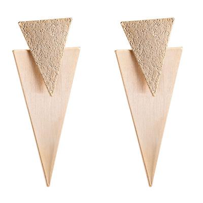 Boucles d'oreilles géométriques à double triangle solide