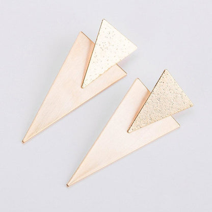 Boucles d'oreilles géométriques à double triangle solide