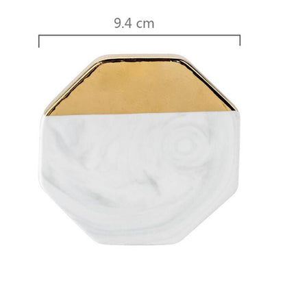 Dessous de verre en marbre blanc