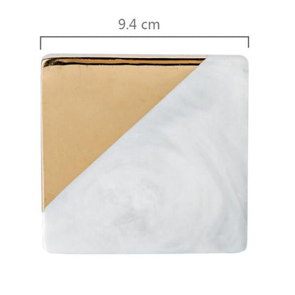 Dessous de verre en marbre blanc